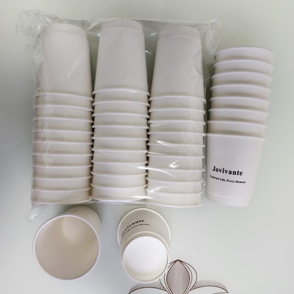 jovivante 10oz durable disposable paper cups – pack of 30, great for hot and cold drinks, everyday use