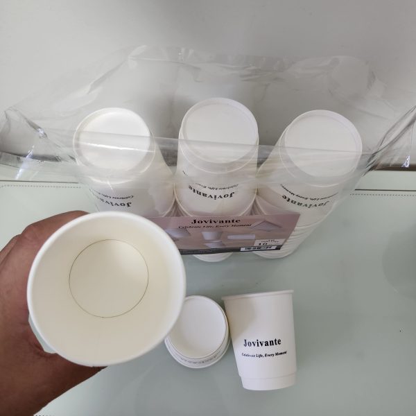 jovivante 10oz durable disposable paper cups – pack of 30, great for hot and cold drinks, everyday use