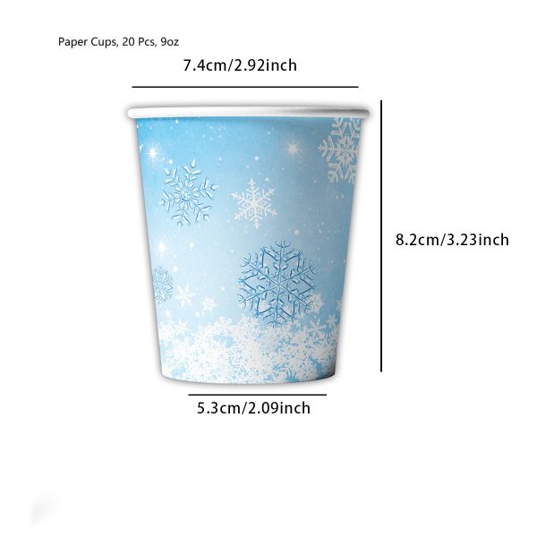 jovivante 80pcs snowflake disposable dinnerware set, blue winter theme, perfect for holiday parties, christmas, and winter celebrations