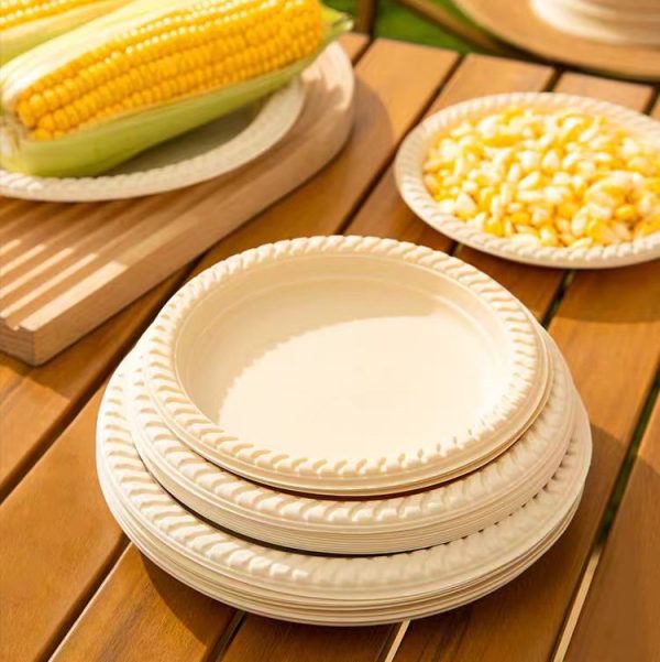 jovivante 9 inch disposable paper plates, pack of 50, sturdy and eco friendly, ideal for parties, picnics, bbqs, camping, and everyday use